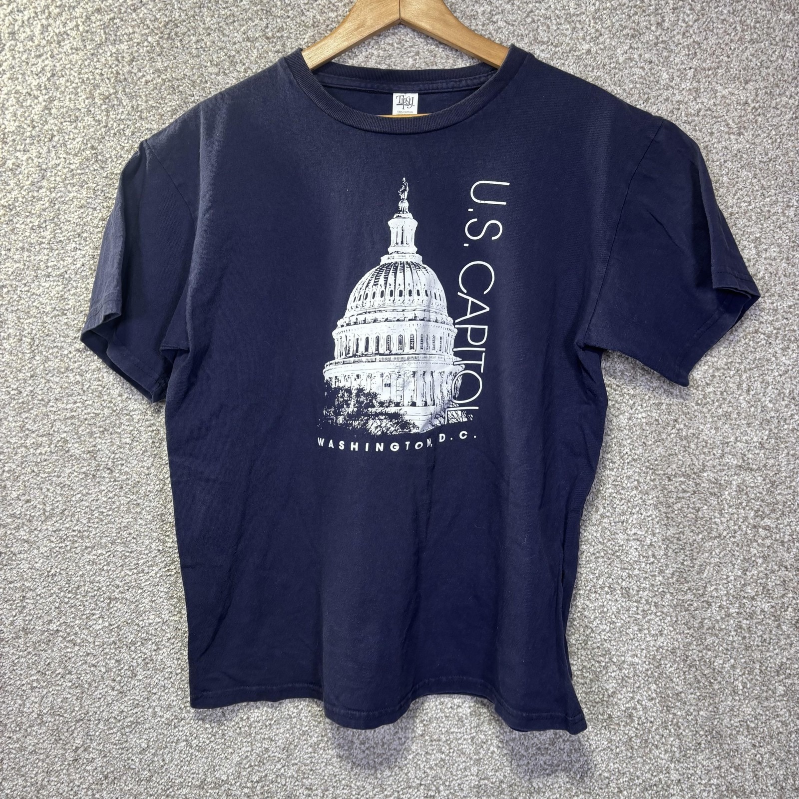 Tipsy Shirt Mens Large Blue U.S. Capitol Washington Dc Graphic Tee Usa
